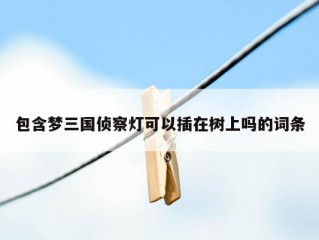 包含梦三国侦察灯可以插在树上吗的词条