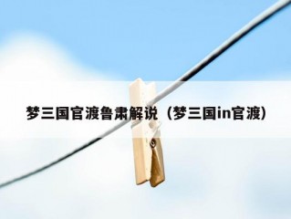 梦三国官渡鲁肃解说（梦三国in官渡）