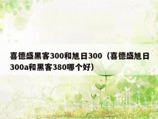 喜德盛黑客300和旭日300（喜德盛旭日300a和黑客380哪个好）