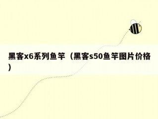 黑客x6系列鱼竿（黑客s50鱼竿图片价格）