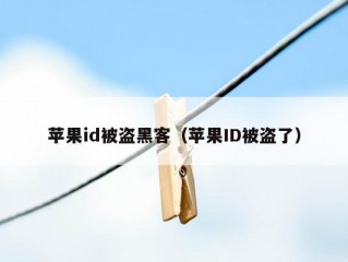 苹果id被盗黑客（苹果ID被盗了）