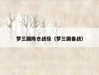 梦三国陈仓战役（梦三国备战）