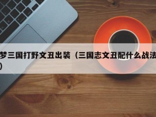 梦三国打野文丑出装（三国志文丑配什么战法）