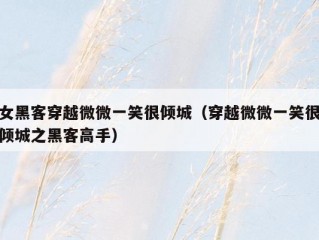 女黑客穿越微微一笑很倾城（穿越微微一笑很倾城之黑客高手）