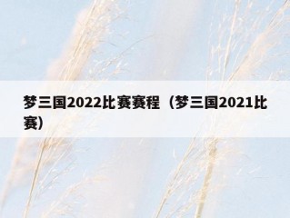 梦三国2022比赛赛程（梦三国2021比赛）