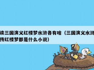 读三国演义红楼梦水浒各有啥（三国演义水浒传红楼梦都是什么小说）