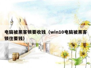 电脑被黑客锁要收钱（win10电脑被黑客锁住要钱）