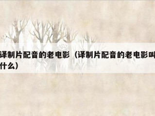 译制片配音的老电影（译制片配音的老电影叫什么）