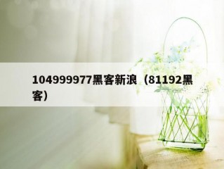 104999977黑客新浪（81192黑客）