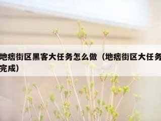 地痞街区黑客大任务怎么做（地痞街区大任务完成）