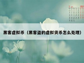 黑客虚拟币（黑客盗的虚拟货币怎么处理）