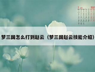 梦三国怎么打到赵云（梦三国赵云技能介绍）