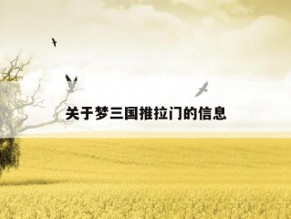 关于梦三国推拉门的信息