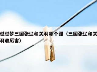 怼怼梦三国张辽和关羽哪个强（三国张辽和关羽谁厉害）