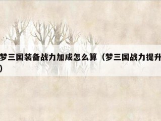 梦三国装备战力加成怎么算（梦三国战力提升）