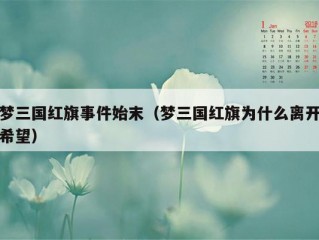 梦三国红旗事件始末（梦三国红旗为什么离开希望）