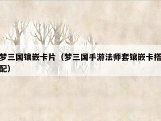 梦三国镶嵌卡片（梦三国手游法师套镶嵌卡搭配）