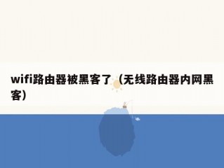 wifi路由器被黑客了（无线路由器内网黑客）