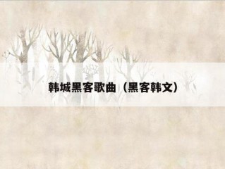 韩城黑客歌曲（黑客韩文）