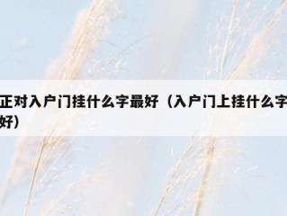 正对入户门挂什么字最好（入户门上挂什么字好）