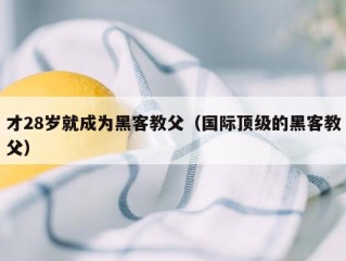 才28岁就成为黑客教父（国际顶级的黑客教父）