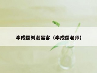 李成儒刘潮黑客（李成儒老师）