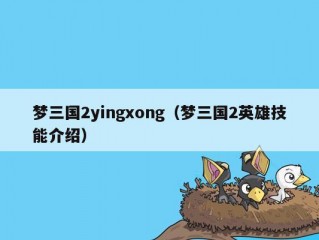 梦三国2yingxong（梦三国2英雄技能介绍）