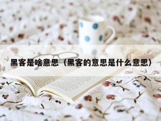 黑客是啥意思（黑客的意思是什么意思）