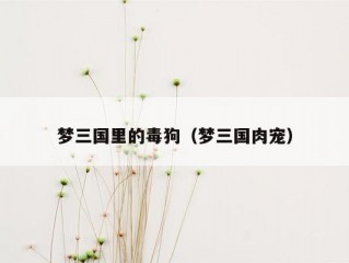 梦三国里的毒狗（梦三国肉宠）