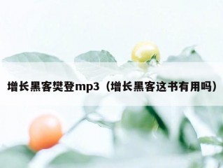 增长黑客樊登mp3（增长黑客这书有用吗）