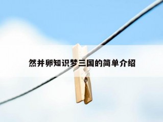 然并卵知识梦三国的简单介绍