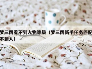 梦三国看不到人物等级（梦三国新手任务匹配不到人）