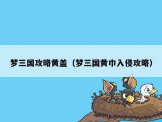 梦三国攻略黄盖（梦三国黄巾入侵攻略）