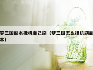 梦三国副本挂机自己刷（梦三国怎么挂机刷副本）