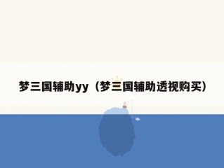 梦三国辅助yy（梦三国辅助透视购买）