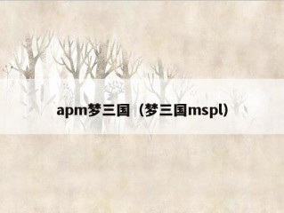 apm梦三国（梦三国mspl）