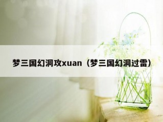 梦三国幻洞攻xuan（梦三国幻洞过雷）