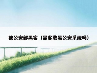 被公安部黑客（黑客敢黑公安系统吗）