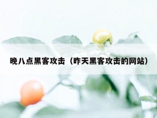 晚八点黑客攻击（昨天黑客攻击的网站）