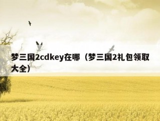 梦三国2cdkey在哪（梦三国2礼包领取大全）