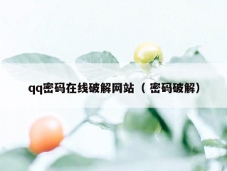 qq密码在线破解网站（ 密码破解）