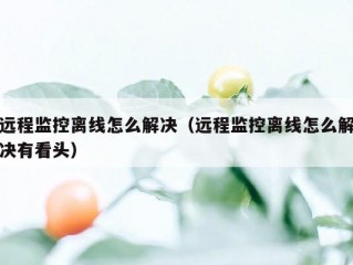 远程监控离线怎么解决（远程监控离线怎么解决有看头）