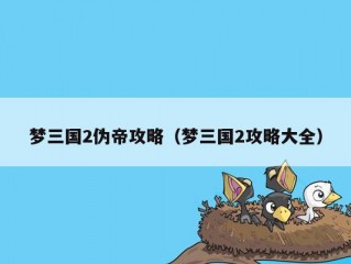 梦三国2伪帝攻略（梦三国2攻略大全）