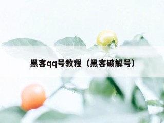 黑客qq号教程（黑客破解号）