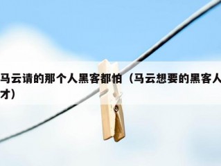 马云请的那个人黑客都怕（马云想要的黑客人才）