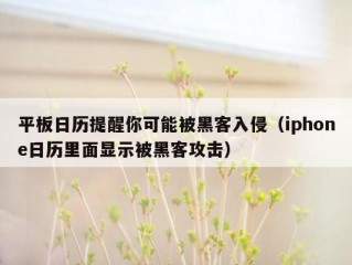 平板日历提醒你可能被黑客入侵（iphone日历里面显示被黑客攻击）