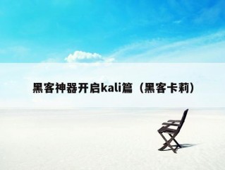 黑客神器开启kali篇（黑客卡莉）