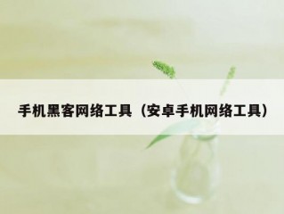 手机黑客网络工具（安卓手机网络工具）