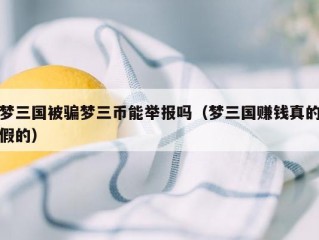 梦三国被骗梦三币能举报吗（梦三国赚钱真的假的）