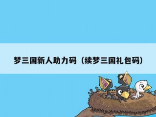 梦三国新人助力码（续梦三国礼包码）